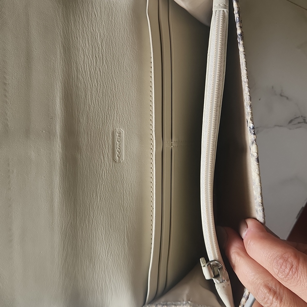 Coach Kristin Python Wallet Slim Envelope Silver … - image 4